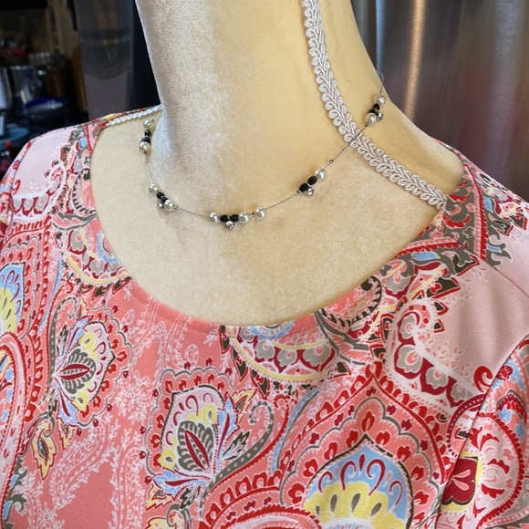 London Times Shift Dress with Paisley Design in Orange Size 10​ - Picture 3 of 11